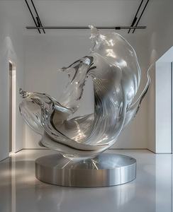 Tùy chỉnh kim loại nghệ thuật tác phẩm điêu khắc-thời trang theo chủ đề Thủ công mỹ nghệ tùy chỉnh ngoài trời thành phố vườn 304/316 SS trừu tượng tượng - Product Image 6