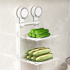 Suction Cup Vegetable Preparation Rack Three Layer Wall Mounted Storage Tray Multifunctional Kitchen Organizer - Product Image 3