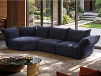 Canapé au design minimaliste italien avec dossier réglable, tissu en cachemire doux et confortable, plumes moelleuses, structure en bois de sapin russe