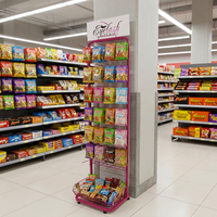 Présentoirs Métalliques à Étagères Réglables, Mobiles, pour Supermarché, Chips et Snacks – Rayonnages de Présentation pour Magasin de Détail