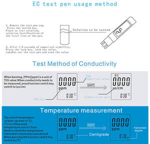 เครื่องวัดค่าการนำน้ำแบบพกพา <span class=keywords><strong>TDS</strong></span>/<span class=keywords><strong>ec</strong></span>/temp <span class=keywords><strong>Meter</strong></span> ผลิตจากพลาสติก - Product Image 5