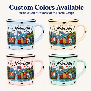 Taza de Café de Cerámica con Diseño de Barco Vikingo y Bandera, Souvenir de <span class=keywords><strong>Noruega</strong></span>, Europa, para Venta al por Mayor, Personalizable, ODM, OEM - Product Image 3