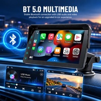 Écran tactile portable de 7 pouces pour voiture avec CarPlay sans fil, Android Auto et entrée pour caméra de recul