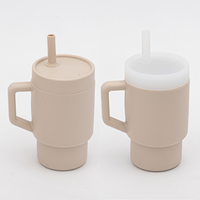 Ensemble de table à manger pour enfants sans BPA, assiette divisée en acier inoxydable 304, gobelet avec paille beige pour les enfants de 3 à 10 ans, vaisselle pour tous les âges