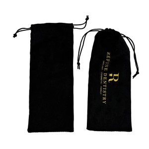 Pochette en velours pour kit <span class=keywords><strong>dentaire</strong></span> noir avec logo personnalisé, pour brosse à dents - Product Image 1