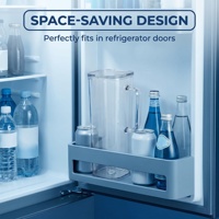 Bouilloire à eau en plastique transparente carrée, empilable, sans BPA, pour boissons froides, avec poignée ergonomique