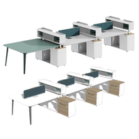 Bureau de travail convertible et extensible de style moderne en frêne avec cloison de séparation pour ordinateur, style bois