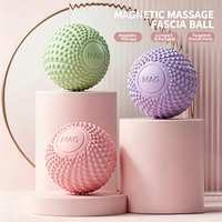 Balle de massage portable de 7 cm de diamètre, en silicone de haute qualité, à picots, avec noyau magnétique intégré, soulagement instantané de la douleur, pour la salle de sport