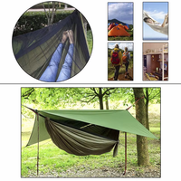Hamac de camping portable et moderne pour l'extérieur avec bâche de protection contre la pluie, moustiquaire et sangles d'attache pour utilisation en parc