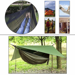 <span class=keywords><strong>Hamac</strong></span> de camping portable et moderne pour l'extérieur avec bâche de protection contre la <span class=keywords><strong>pluie</strong></span>, <span class=keywords><strong>moustiquaire</strong></span> et sangles d'attache pour utilisation en parc - Product Image 3