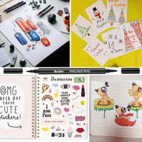 Stylo marqueur artistique double pointe 12 couleurs pour calligraphie, dessin et peinture aquarelle