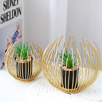 Vase rond classique en fer chromé style ferme, support décoratif pour plantes et fleurs, durable et écologique