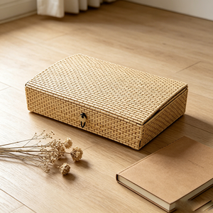Cesto portaoggetti in bambù naturale intrecciato, artigianato in <span class=keywords><strong>legno</strong></span>, di tendenza, in promozione - Product Image 1