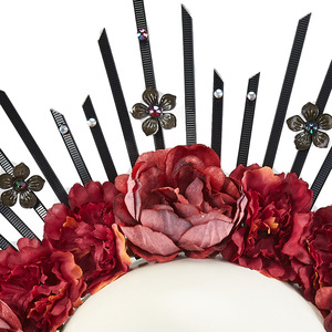 عرض هالوني تاج اكسسوارات الشعر عرض لوليتا عرض هالوني الرأس القوطي الرجعية مادونا هالو الظلام زهرة تاج عصابات الرأس - Product Image 6