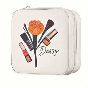 Estuche de Joyería de Cuero PU Mini Personalizado de Primera Calidad, con Cierre de Cremallera, Plegable, con Asa Suave, Ideal para Viajes, Bolsa de Almacenamiento y Exhibición - Product Image 6