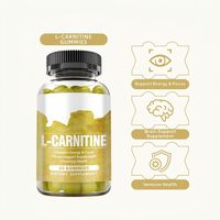 Gummies à la L-Carnitine HDK en marque privée OEM ODM pour un regain d'énergie, une meilleure concentration cérébrale et une meilleure santé immunitaire, sans sucre, véganes, 60 unités, vente en gros