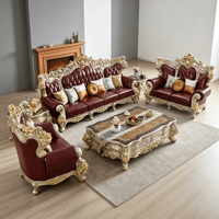 Canapé trois places, ensemble de canapés pour salon, fauteuil individuel, canapé en cuir bordeaux, design noble, meubles en cuir pour la maison