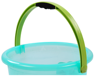 Seau d'alimentation pour veau de 8 L avec poignée en plastique, tétine rouge et tuyau à valve bleue pour l'alimentation des jeunes bovins en élevage