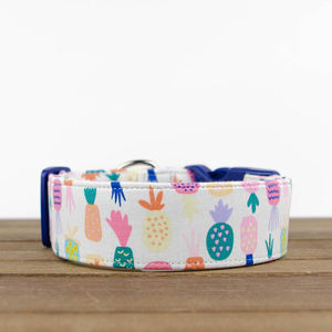 Collar Ajustable para Perro con Estampado de Piña, Personalizado, de Liberación Rápida, Poliéster Resistente para Perros Pequeños, Medianos y Grandes, Venta al Por Mayor - Product Image 1