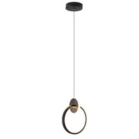 Lampe suspendue LED en fer de style nordique minimaliste moderne, hauteur réglable, taille moyenne, noire, CRI élevé 80, éclairage pour chambre et bureau, garantie 2 ans