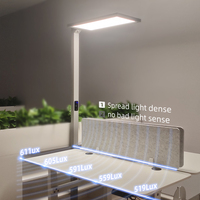 Lampadaire moderne en aluminium avec commande tactile, température de couleur réglable 2700-6500K, LED 120lm/W, intensité variable, abat-jour carré en métal argenté, pour bureau