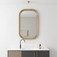 Miroir de salle de bain rond en acier inoxydable, miroir décoratif de vanité mural, résistant à l'eau, pour spa et salle de poudre