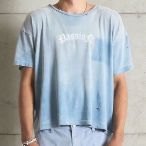ผู้ผลิตเสื้อยืดคอตตอนซิงเกิลเจอร์ซีย์เนื้อหนัก 250gsm ทรงบ็อกซี่ ไหล่ตก สไตล์วินเทจ สีซีดจาง สำหรับผู้ชาย แบบเรียบๆ ไม่มีลาย - Product Image 1