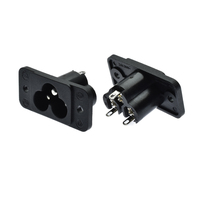 Konektor Listrik C6 Hitam Bulat 3-Pin Male Inlet Outlet 2.5A 250V Soket Daya dengan Arus Terukur Tinggi