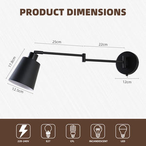 Lámparas de Pared de Hierro Ajustables en Ángulo para Sala de Estar, Personalizadas, de Lujo, Minimalistas, para Dormitorio, Cabecera, Interior del Hogar - Product Image 4