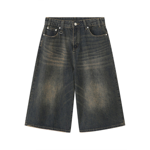 Shorts en jean pour <span class=keywords><strong>homme</strong></span> ODM OM, couleur unie, coupe large, style vintage, été, grande taille, baggy - Product Image 5