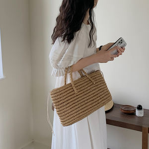 Bali Summer Beach Tote <span class=keywords><strong>borsa</strong></span> di paglia di Rafia 2023 Bolso paglia Rafia De Playa intrecciata oversize in pelle naturale enormi grandi donne - Product Image 1