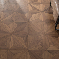 Parquet en bois d'ingénierie en noyer noir géométrique de luxe pour projets hôteliers