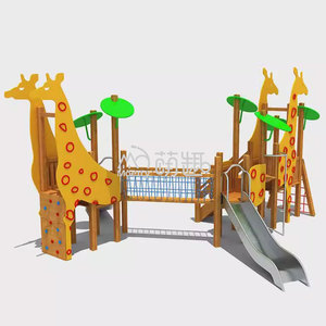 Moetry attrezzature per il divertimento all'aperto a tema giraffa altalena in metallo scivolo per le scuole aree residenziali strutture del parco per bambini - Product Image 6
