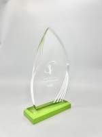 Trophée en acrylique personnalisé avec base, logo et texte personnalisés pour les récompenses d'entreprise, les tournois sportifs, les anniversaires et autres événements