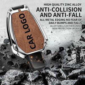 Étui de protection pour <span class=keywords><strong>clé</strong></span> de voiture en alliage de zinc et cuir pour <span class=keywords><strong>Mercedes</strong></span> Benz Classe A, B, C, S, AMG, GLA, CLA, GLC, W176, W221, W204, <span class=keywords><strong>porte</strong></span>-clés - Product Image 2