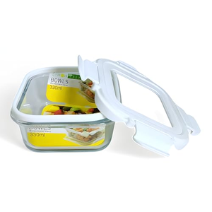 Boîte de conservation alimentaire portable en verre borosilicate pour étudiants avec couvercle compatible micro-ondes et compartiments pour aliments et mouchoirs - Product Image 2