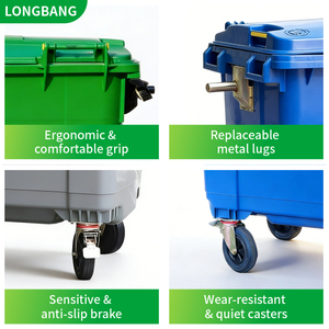 Contenedor de Basura de 660 Litros de Material HDPE de Marca de Fábrica con 4 Ruedas para Basura/Residuos/Contenedores con Ruedas - Product Image 2