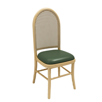 Ensemble table et chaises en rotin et bois massif sur mesure pour restaurant à thème, style sud-est asiatique, avec banquette de restaurant occidental