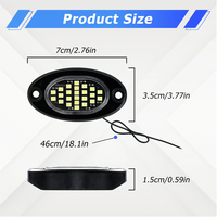Luces LED 2835 de un solo color, impermeables, 24 LED, blanco puro, azules, para la parte inferior del coche, accesorio todoterreno, de fábrica propia