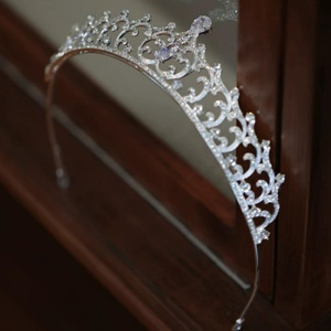 Corone <span class=keywords><strong>e</strong></span> Tiare in Cristallo Color Argento, Corona Vintage Barocca per Donne, Spose, Concorsi di Bellezza, Balli di Gala, Diademi, Accessori per Capelli da Matrimonio - Product Image 5