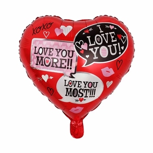 18 pouces Saint Valentin en forme de coeur je t'aime ballons en feuille d'hélium ballons gonflables en mylar pour fête anniversaire de mariage - Product Image 2