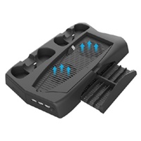 Support vertical double chargeur de manette Station de charge pour PS5 Ventilateur de refroidissement et station d'accueil pour CD