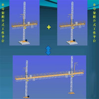 Plateforme de travail mobile à mât escamotable pour façade de bâtiment, utilisation extérieure, pour peinture, nettoyage et entretien
