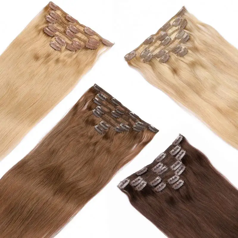 Fasimei Cheap Wholesale Price Cuticle Aligned Hair Color Clip In Hair Extensions 100Human Hair Products