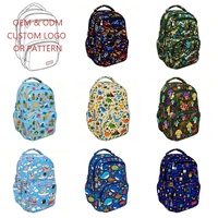 Sac à dos multi-poches personnalisé avec logo, motif dessin animé, grande capacité, par sublimation, pour écoliers garçons et filles, vente en gros