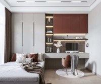 Ensemble de Chambre Moderne avec Armoire, Cadre de Lit et Bureau ou Coiffeuse, Mobilier Complet pour Chambre Principale