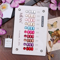 Kit de 10 gels UV effet œil de chat tendance - Couleur pure effet cristal de glace, blanchissant, végétalien, non toxique, écologique, durcissement LED/UV pour salons de manucure