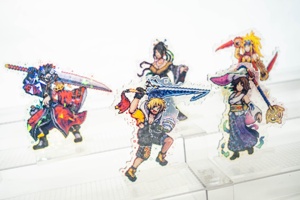OEM ODM Anime <span class=keywords><strong>Final</strong></span> <span class=keywords><strong>Fantasy</strong></span> X Présentoir en acrylique Pixel Art Double Face Holographique Craquelé FFX Tidus Yuna Auron Lulu Rikku - Product Image 1