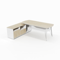 Mobilier de bureau en placage de luxe moderne de haute qualité Bureau de direction en forme de L