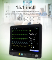 Moniteur Multiparamétrique Portable ECG Tensiomètre Soins Vétérinaires Moniteur Vital Portable pour Animaux Écran TFT 15 Pouces